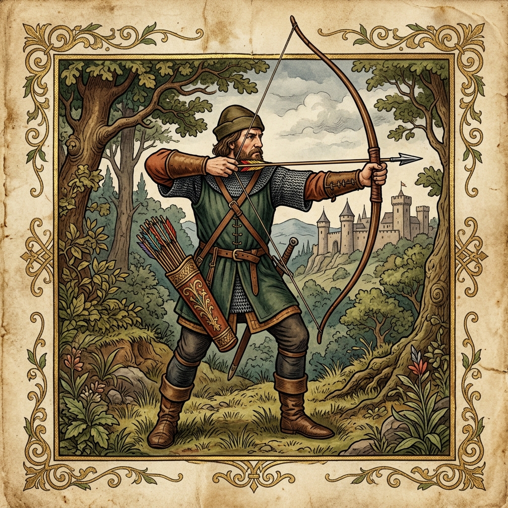 Mittelalterlicher Bogen und Pfeil – Waffen wie sie Robin Hood verwendet haben soll
