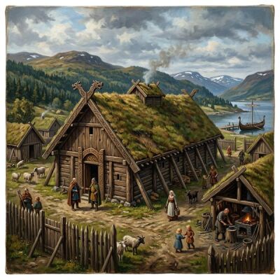 Hausbau ohne Nägel: Die beeindruckende Holzbaukunst der Wikinger-Langhäuser - Wikinger Langhäuser: Holzbaukunst ohne Nägel erklärt