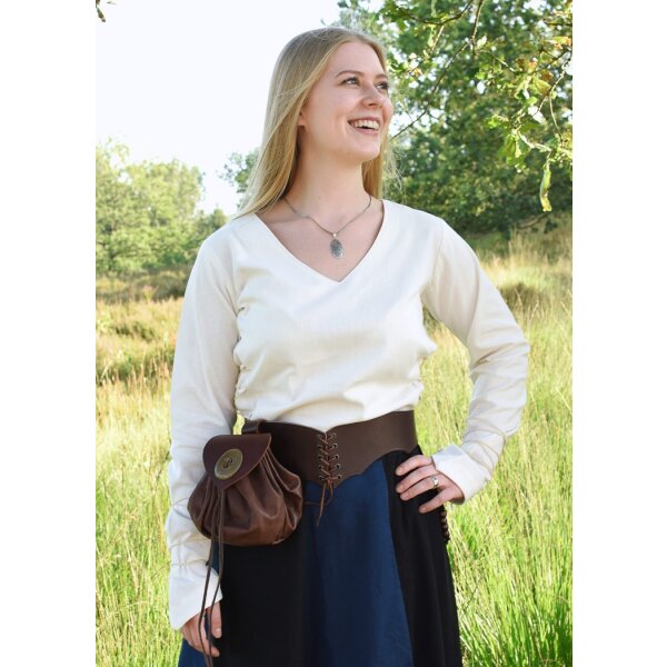 Market-Medieval Blouse Aila Laced natural white size M