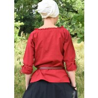 Markt-Mittelalter Bluse Birga 3/4 Arm Rot Größe S