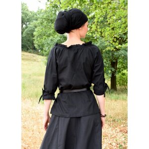 Markt-Mittelalter Bluse Birga 3/4 Arm Schwarz Größe S