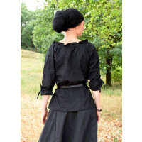 Markt-Mittelalter Bluse Birga 3/4 Arm Schwarz Größe L