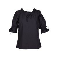 Markt-Mittelalter Bluse Birga 3/4 Arm Schwarz Größe XXL