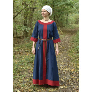 Germanisches Kleid Gudrun Blau/Rot Größe M