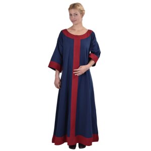 Germanisches Kleid Gudrun Blau/Rot Größe XXL