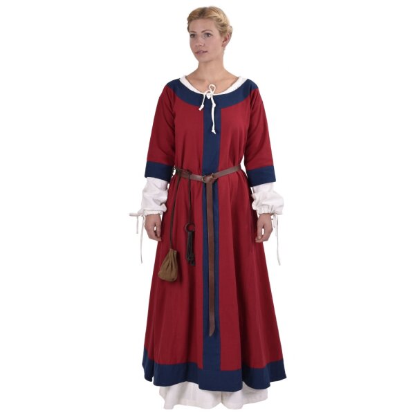 Germanic dress Gudrun red/blue size S