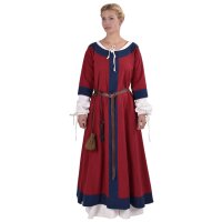 Germanic dress Gudrun red/blue size S