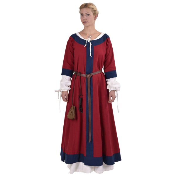 Germanisches Kleid Gudrun Rot/Blau Größe M