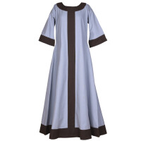 Germanic dress Gudrun bluegrey/brown size S