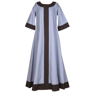 Germanic dress Gudrun bluegrey/brown size L