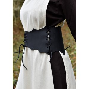 Market medieval bodice belt laced leather black size S