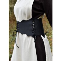 Market medieval bodice belt laced leather black size L