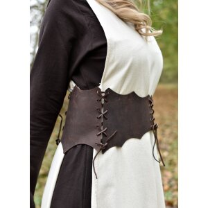 Market medieval bodice belt laced leather brown size S