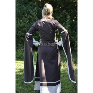 Fantasy-Mittelalter Kleid Dorothee braun / natur weiß Größe S/M