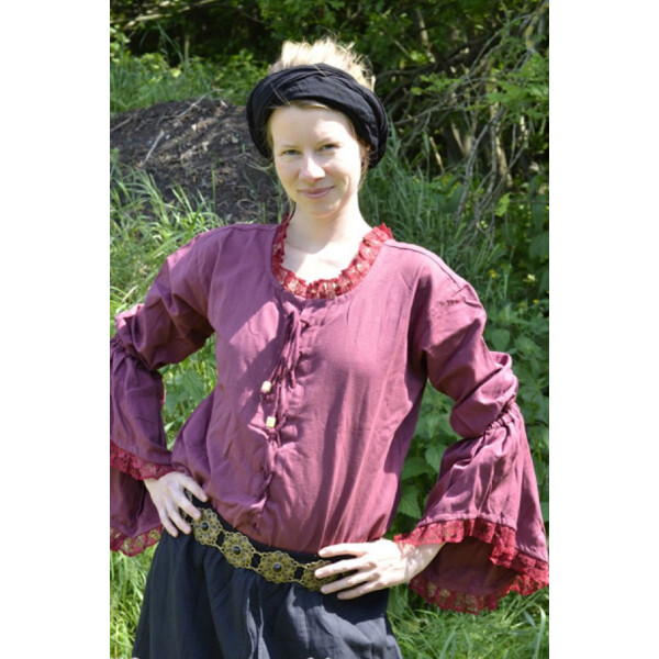 Market-Medieval blouse wine red size S