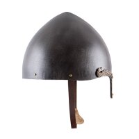 Nasal Helmet with Celtic Motifs, Antiqued Steel