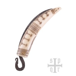 Wikinger-Taschenmesser aus Damaststahl mit Knochengriff