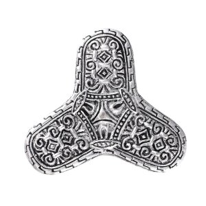 Viking Trefoil-Shaped Cloak Ornament Värnamo silver