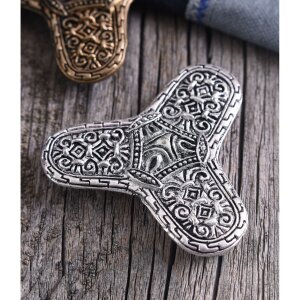 Viking Trefoil-Shaped Cloak Ornament Värnamo silver