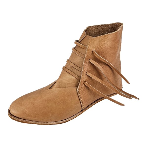 Mittelalter Schuhe Typ London genagelte Doppelsohle Naturbraun Gr. 36