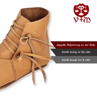 Mittelalter Schuhe Typ London genagelte Doppelsohle Naturbraun Gr. 37