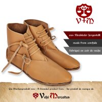 Mittelalter Schuhe Typ London genagelte Doppelsohle Naturbraun Gr. 42