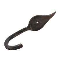Hand forged wall hook with leaf head