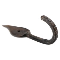 Hand forged wall hook with leaf head