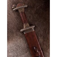 Vendel Period Sword with Scabbard, Brass Hilt, Damascus Steel