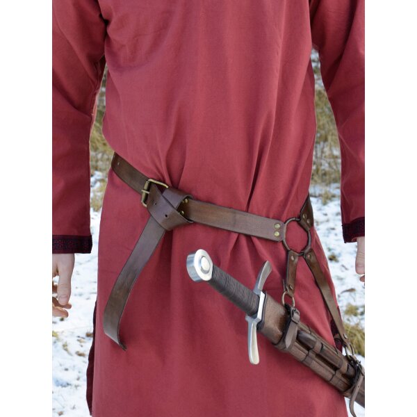 Medieval Swordbelt, brown leather