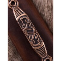 Belt Loop for Viking Sword Scabbard, Small Serpents, Bronze