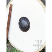 Viking Round Shield with Iron Boss, Wood and Canvas