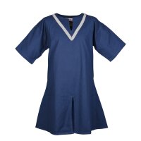 Medieval Braided Tunic Ailrik for Children, short-sleeved, blue size 110