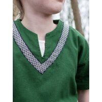 Medieval Braided Tunic Ailrik for Children, short-sleeved, green size 110