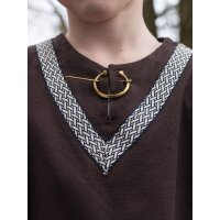 Medieval Braided Tunic Ailrik for Children, short-sleeved, brown size 146