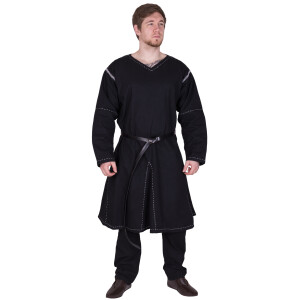 Medieval Kragelund Tunic Askur, long-sleeved, black, size S