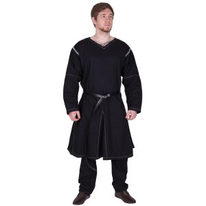 Medieval Kragelund Tunic Askur, long-sleeved, black, size M