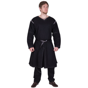 Medieval Kragelund Tunic Askur, long-sleeved, black, size XL