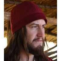 Birka Cap with Herringbone Pattern, wine red M