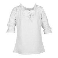 Mittelalter Bluse Birga mit 3/4 Arm, weiß L