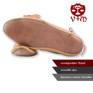 Wikinger Schuhe Typ Jorvik wendegenäht Naturbraun Gr. 36