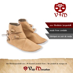 Wikinger Schuhe Typ Jorvik wendegenäht Naturbraun Gr. 39