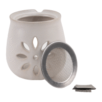 Clay incense burner with floral pattern