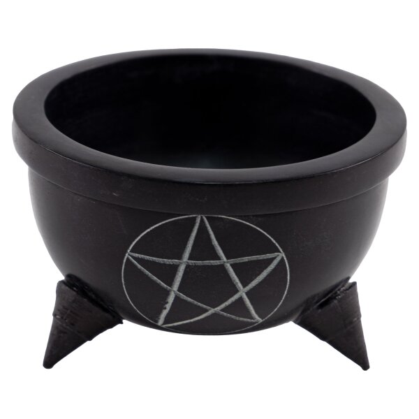 Soapstone Bowl in Cauldron Style with Pentagram