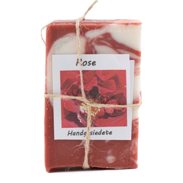 hand boiled soap with rose fragrance Unpacked