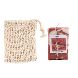 hand boiled soap with rose fragrance With soap bag