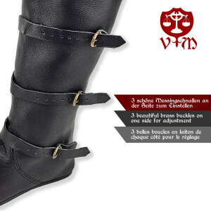 late medieval high bucket boots black 15th century