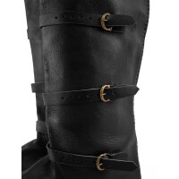 late medieval high bucket boots black 15th century
