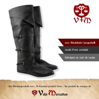 late medieval high bucket boots black 15th century