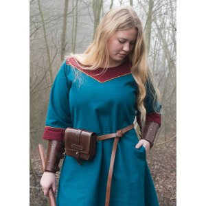 Medieval Dress Gesine, Canvas, teal blue